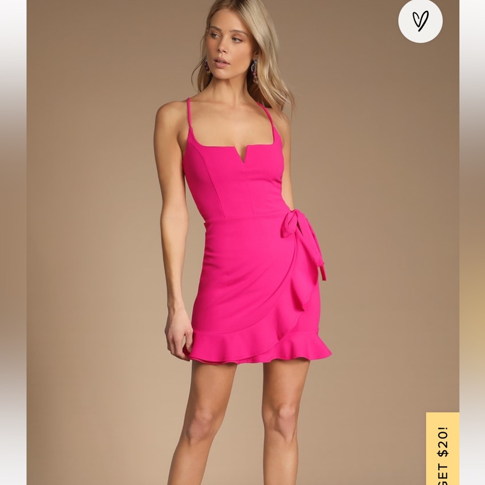 Cheers to chic Hot pink mini dress